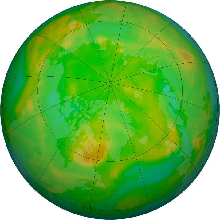 Arctic ozone map for 20 June 1999